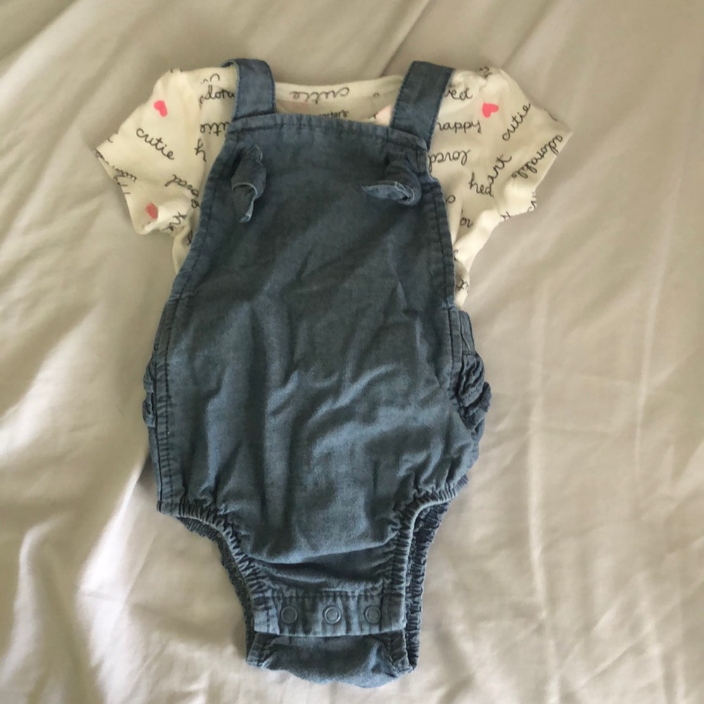 Carters Jean Overall Onesie Set